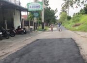 Petugas Dinas PUPR Kota Padang sedang melakukan perbaikan jalan rusak dengan metode penambalan untuk meningkatkan keselamatan